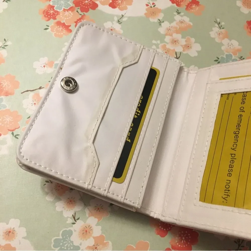 Blush Pink faux leather flip wallet snap coin purse ID case New 4” x 3” x 1”